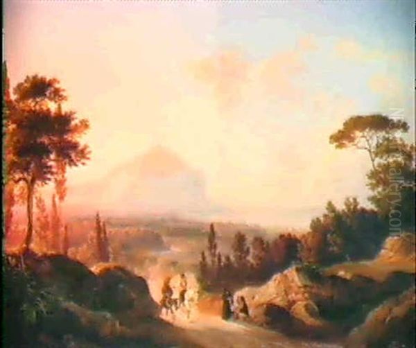 Ein Paar Hafenlandschaften Oil Painting by Carl (Karl) Wilhelm Goetzloff