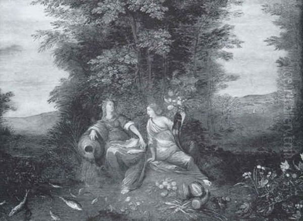 Allegorie De La Terre Et De L'eau Oil Painting by Abraham Govaerts