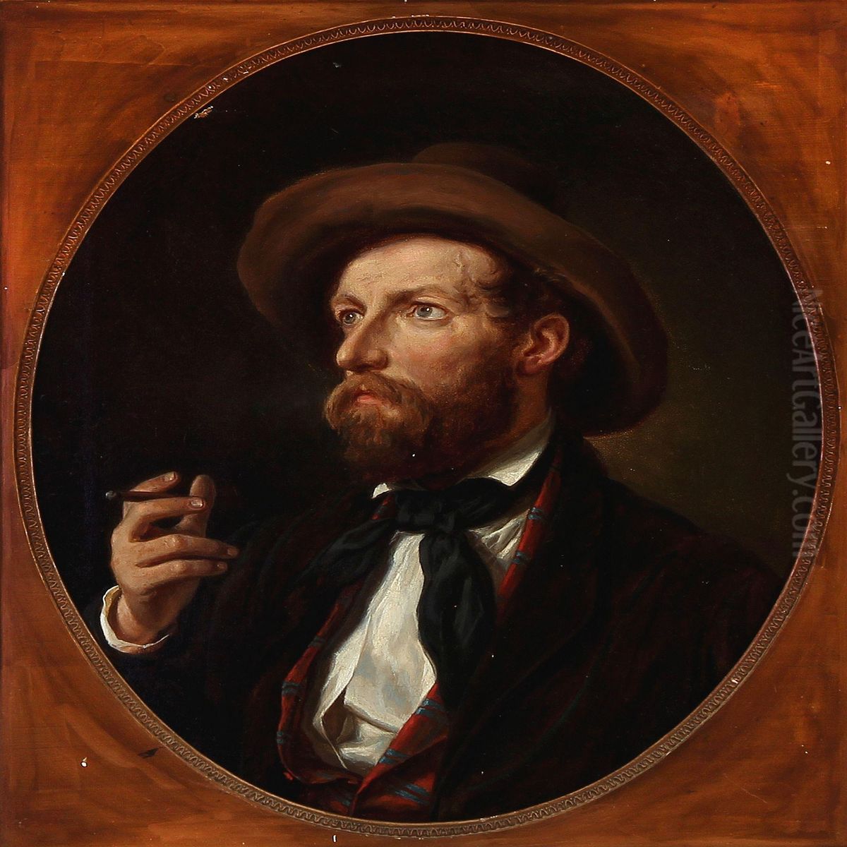 Portrait Of The Danish Painter Anders Lunde Oil Painting by Emil Baerentzen