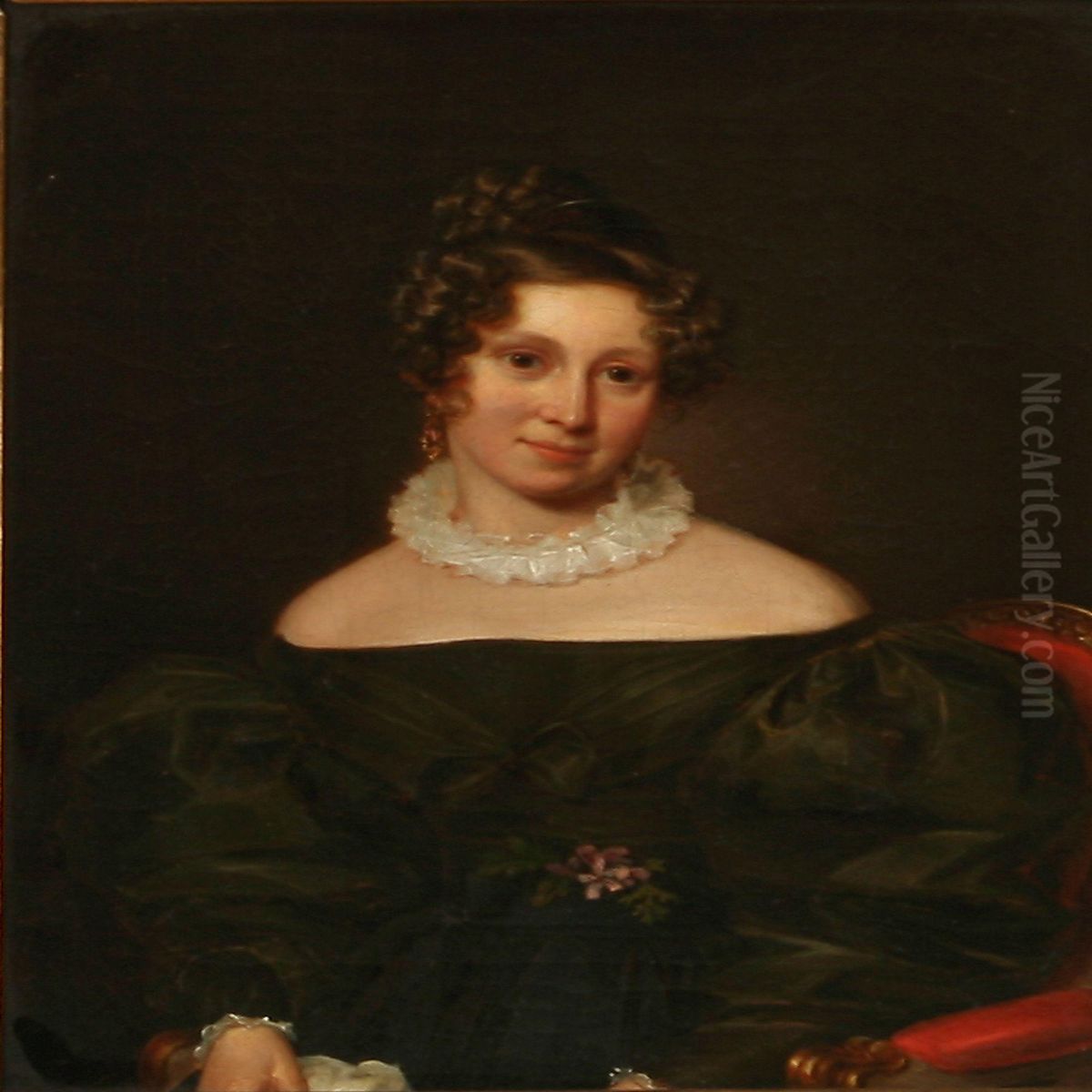 Portrait Of Edel Caroline Leth Oil Painting by Emil Baerentzen