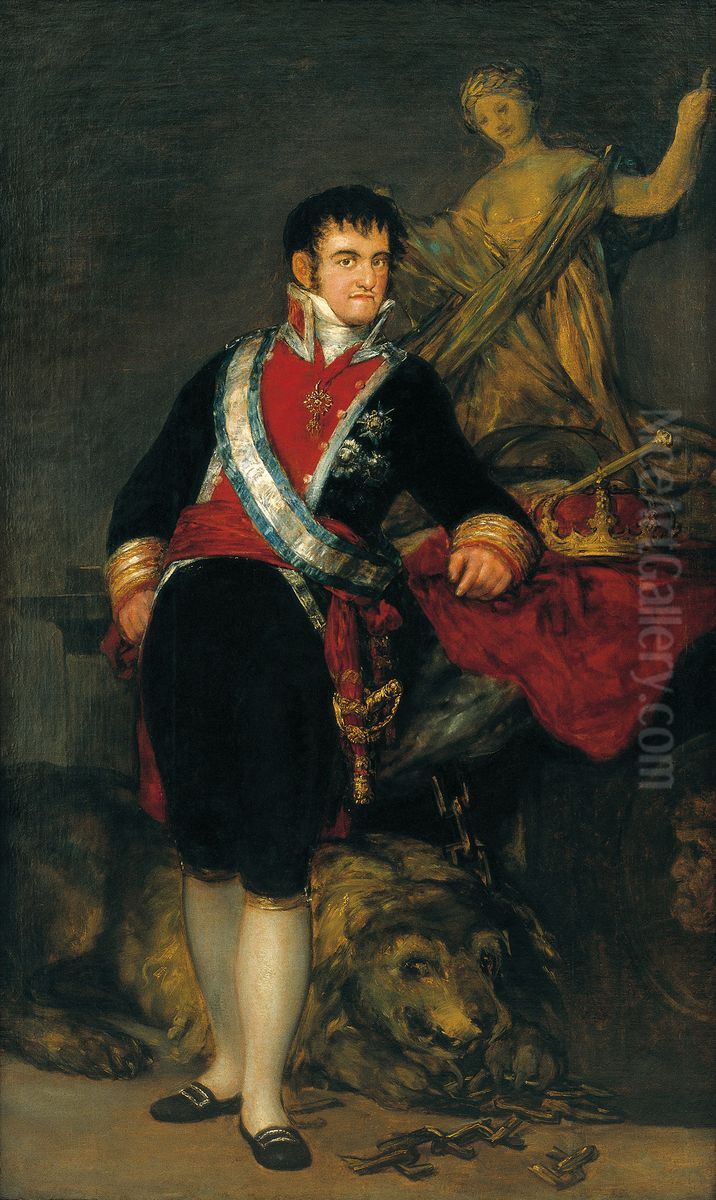 Retrato De Fernando Vii Oil Painting by Francisco Goya Fuendetodos