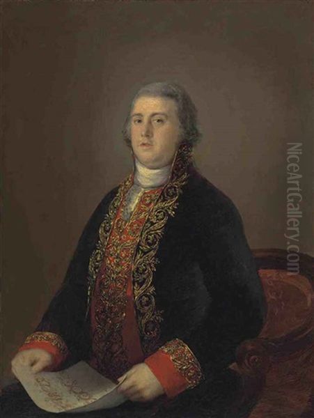 Portrait Of Don Juan Lopez De Robredo, Embroiderer To King Carlos Iv Of Spain Oil Painting by Francisco Goya Fuendetodos
