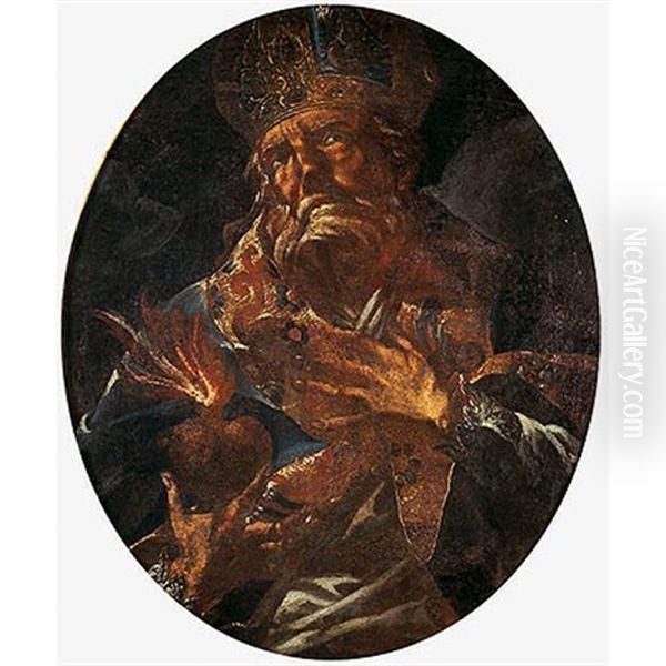 Santo Padre De La Iglesia Oil Painting by Francisco Goya Fuendetodos