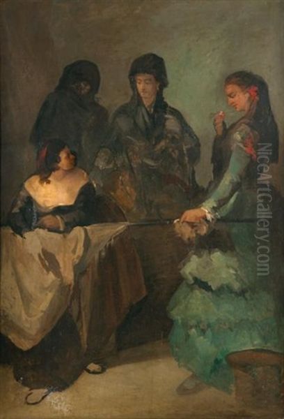 Quatre Femmes Dans Un Interieur Oil Painting by Francisco Goya Fuendetodos