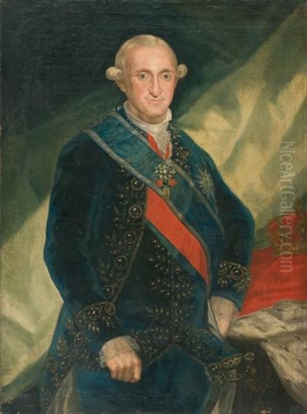 Portrait De Charles Iv, Roi D'espagne Oil Painting by Francisco Goya Fuendetodos