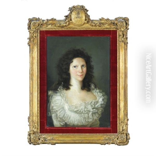 Portrait De Jeune Femme, En Buste, Portant Une Robe De Mousseline Oil Painting by Francisco Goya Fuendetodos