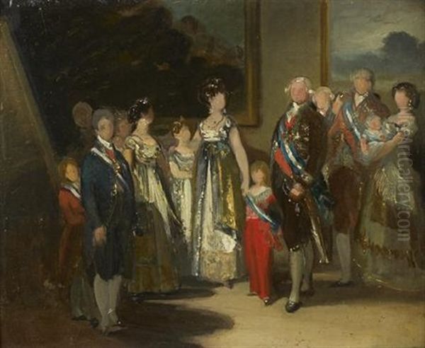 La Famille De Carlos Iv Oil Painting by Francisco Goya Fuendetodos