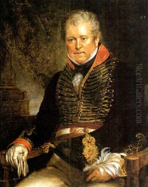 Portrait D'un General Assis, Tenant Un Bicorne Oil Painting by Francisco Goya Fuendetodos