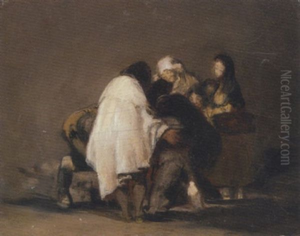 A Figure Group Oil Painting by Francisco Goya Fuendetodos