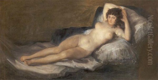 Liggende Nogen Kvinde Oil Painting by Francisco Goya Fuendetodos