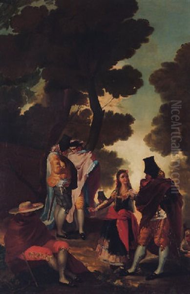 A Promenade In Andalucia Oil Painting by Francisco Goya Fuendetodos