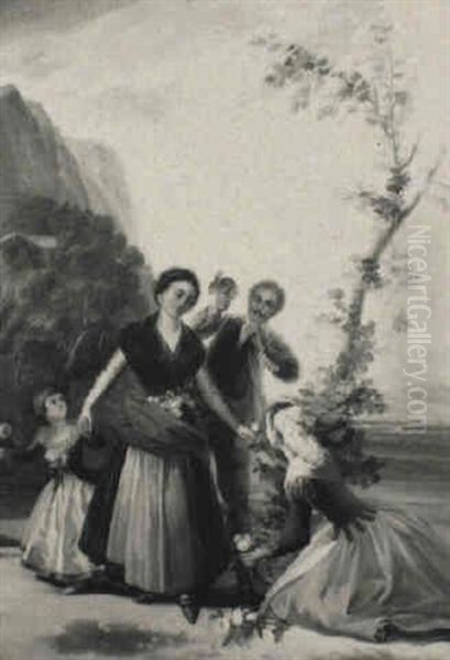 La Florera Oil Painting by Francisco Goya Fuendetodos