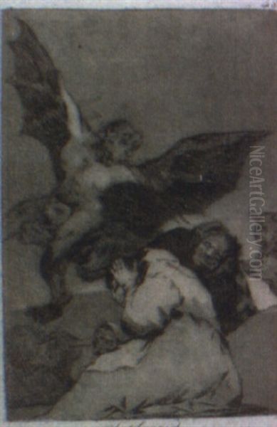 Soplones, Pl.48 Oil Painting by Francisco Goya Fuendetodos