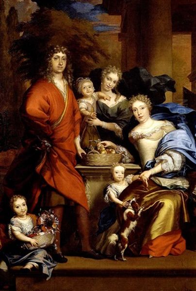 Bildnis Einer Vornehmen Familie Auf Einer Schlossterrasse Oil Painting by Barend Graat