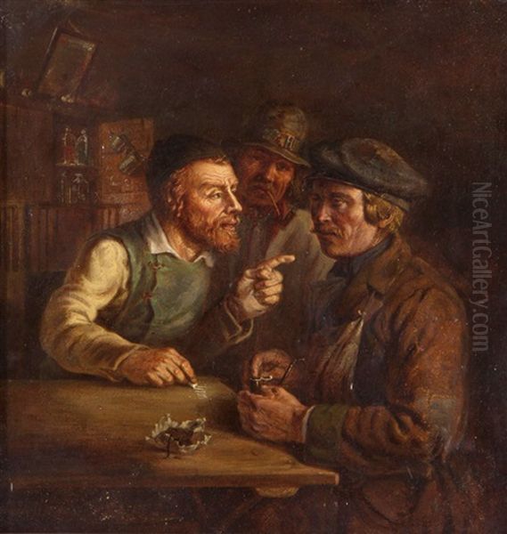 Obrachunek Z Arendarzem Oil Painting by Andrzej (Jedrzej) Grabowski