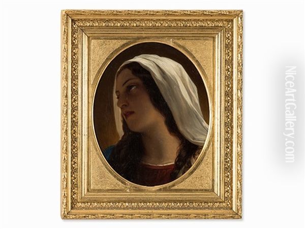 Portrait Of The Madonna Oil Painting by Albert Graefle