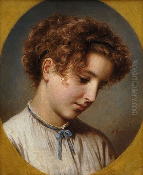 Portrait Eines Madchens Oil Painting by Albert Graefle