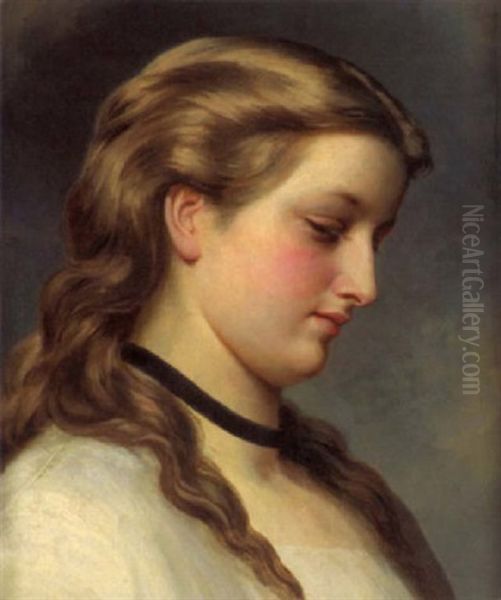 Madchenbildnis Oil Painting by Albert Graefle