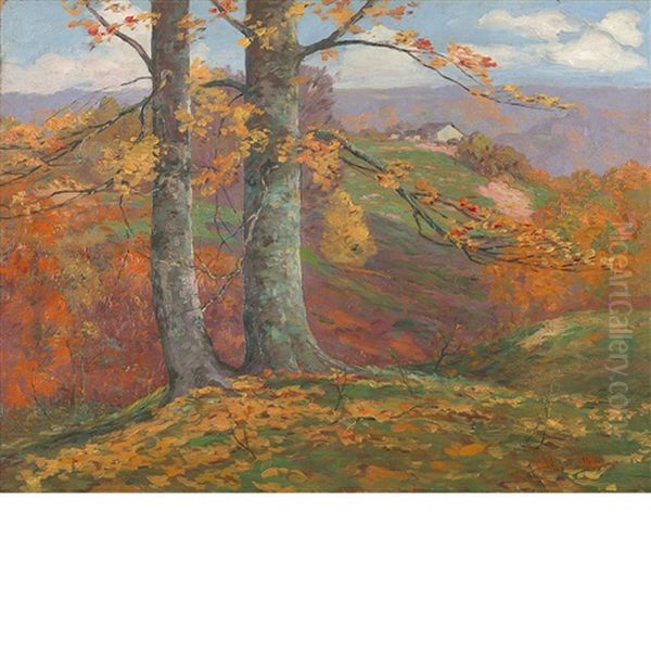 Brown County, Autumn Hillside Oil Painting by Carl Graf