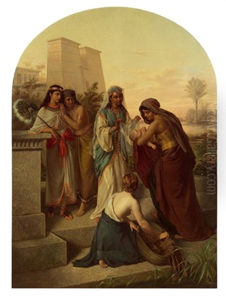 Die Auffindung Des Mosesknaben Oil Painting by Ludwig Graf