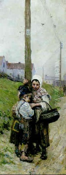 Pa Vag Till Skolan Oil Painting by Paul Graf