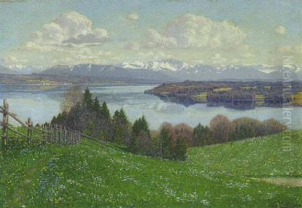 Der Karpfenwinkel Bei Bernried - Starnberger See Oil Painting by Philipp Graf