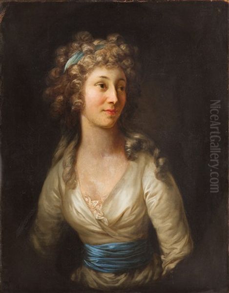 Portrait Of A Courland Princess Anna Charlotte Dorothea Oil Painting by Anton Graff