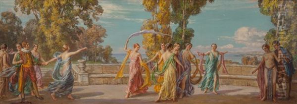 The Twelve Hours Mediating Between The Active And Contemplative Life Oil Painting by Robert Wadsworth Grafton