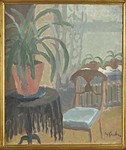 Interior Med Fonster, Utsikt Mot Norr Malarstrand Oil Painting by Hjalmar Grahn