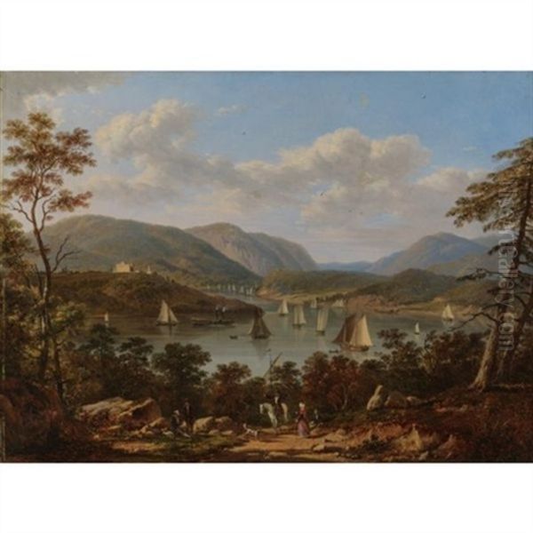 A View Of The Hudson From West Point Oil Painting by Victor de Grailly