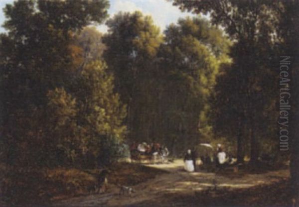 Afternoon In The Park Oil Painting by Victor de Grailly