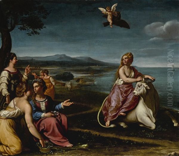 The Rape Of Europa Oil Painting by Antiveduto Grammatica