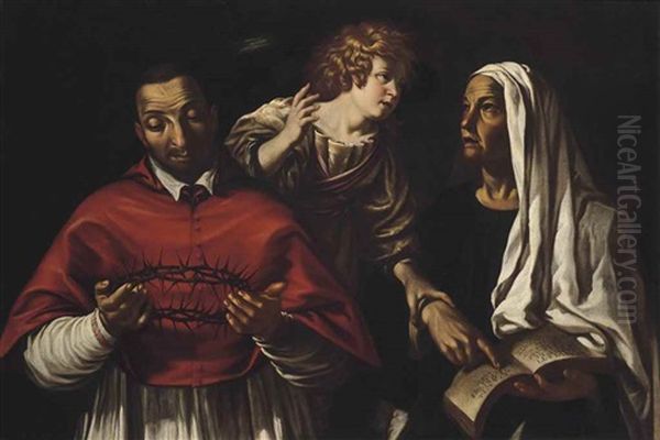 Saint Carlo Borromeo And Saint Francesca Oil Painting by Antiveduto Grammatica