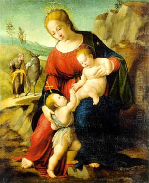 The Rest On The Return From Egypt Oil Painting by Francesco Granacci