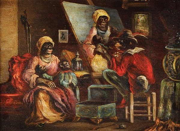 L'atelier Du Peintre Oil Painting by Jean-Jacques Grandville