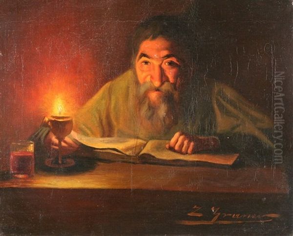 The Reader Oil Painting by Luis Graner y Arrufi