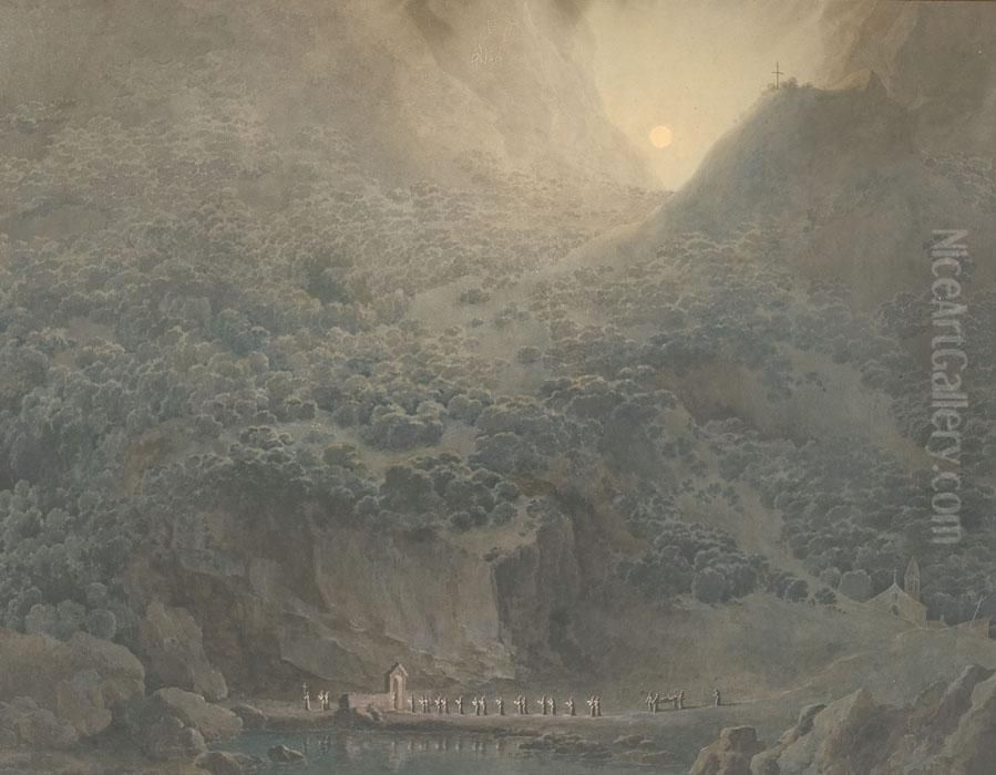 Funerale Di Un Frate Oil Painting by Giuseppe Pietro Bagetti