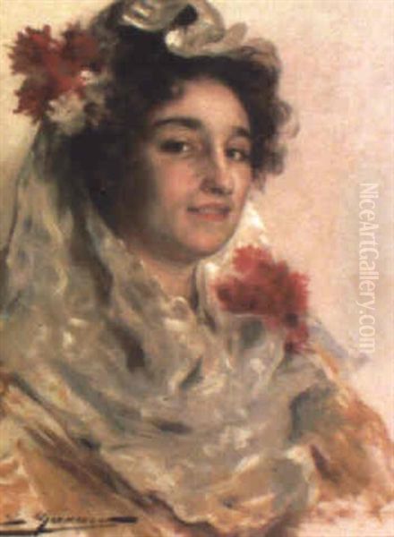 Hija Del Pintor Oil Painting by Luis Graner y Arrufi