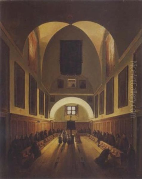 Le Choeur De L'eglise Des Capucins De La Place Barberini A Rome Oil Painting by Francois Marius Granet