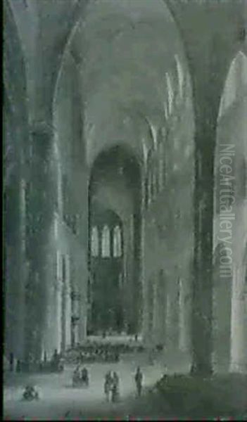 Interieur D'eglise Oil Painting by Francois Marius Granet