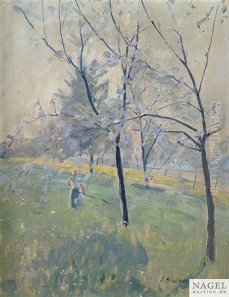 Fruhlingsmorgen Oil Painting by Ernst Heinrich Graeser