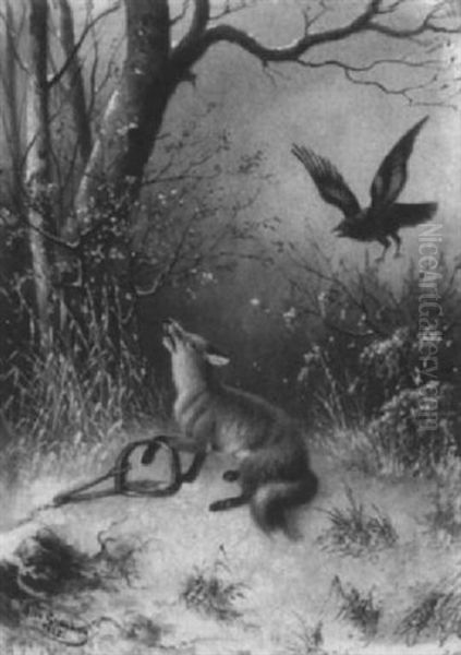 Fuchsjagd Mit Falle Oil Painting by Otto Grashey