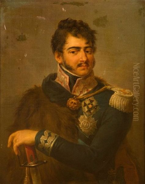 Portrait Du Prince Josef Antoni Poniatowski Oil Painting by Giuseppe or Josef Grassi