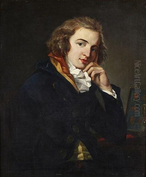 Portrait Of Young Man Oil Painting by Giuseppe or Josef Grassi