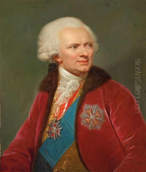 Bildnis Des Polnischen Staatsmannes Fryderyk Jozef Moszynski (1738-1817) Oil Painting by Giuseppe or Josef Grassi