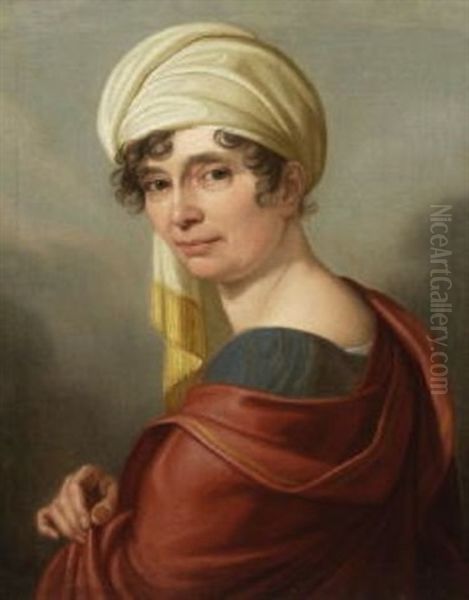 Bildnis Einer Dame Mit Turban Oil Painting by Giuseppe or Josef Grassi