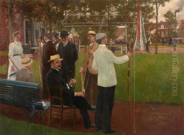 Cercle Sportif De Tir A L'arc Oil Painting by Gustave Grau