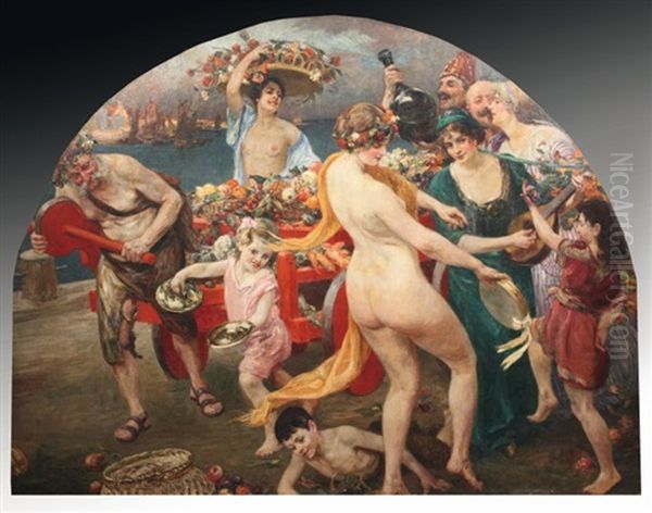 Bacchanale Oil Painting by Gustave Grau
