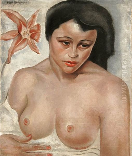 An Orchid And A Beauty Oil Painting by Natalie Eynon Grauer