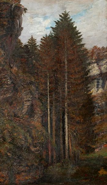 Gulf Hagas, Appalachian Trail Corridor, Maine Oil Painting by Abbott Fuller Graves